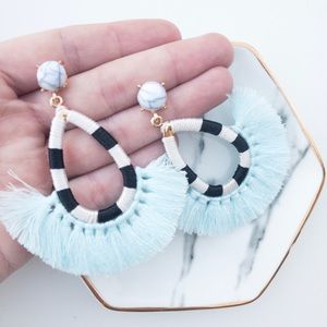 Drop fringe tassel earrings